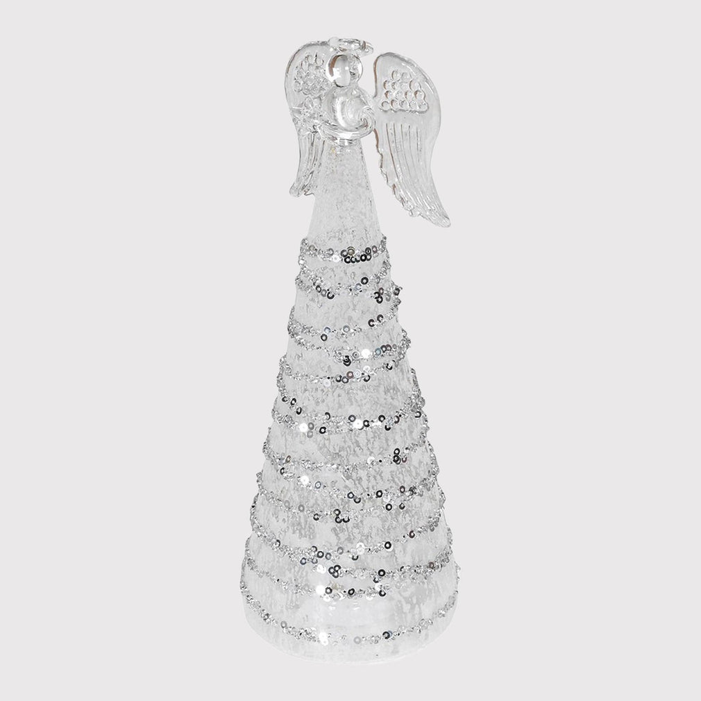 Christmas Ornament - Silver Angel, LED