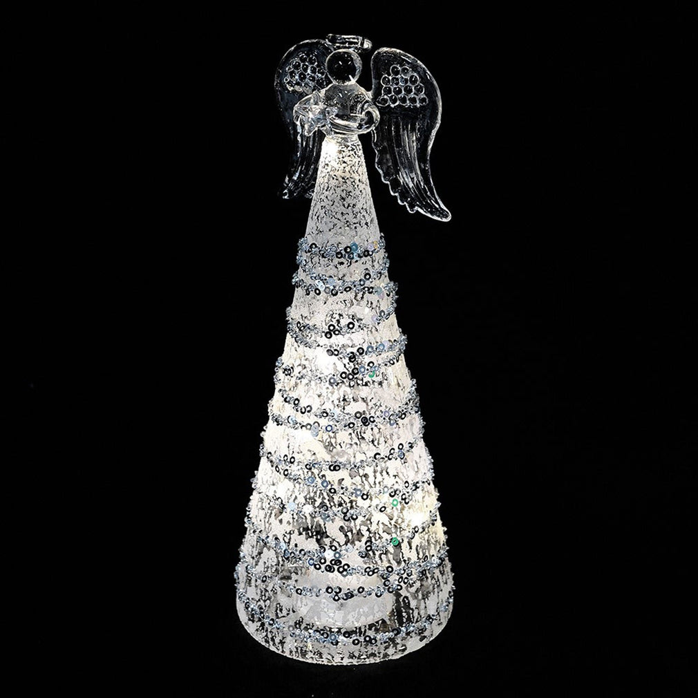 Christmas Ornament - Silver Angel, LED