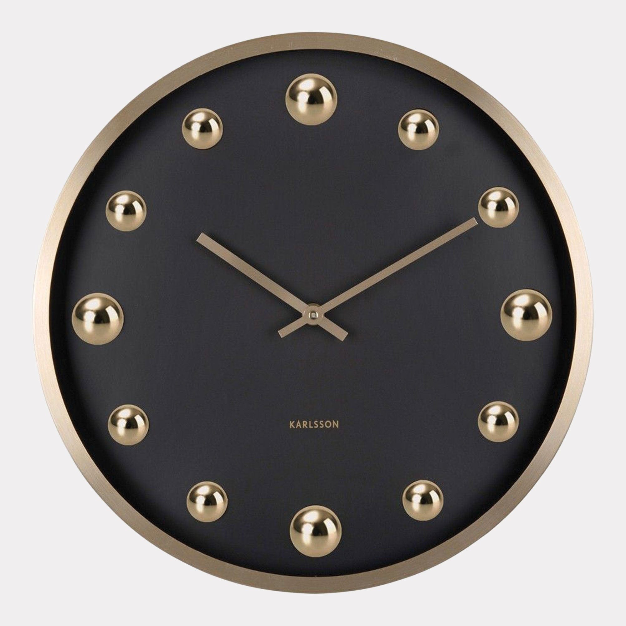 Pearl Dot - Gold Wall Clock