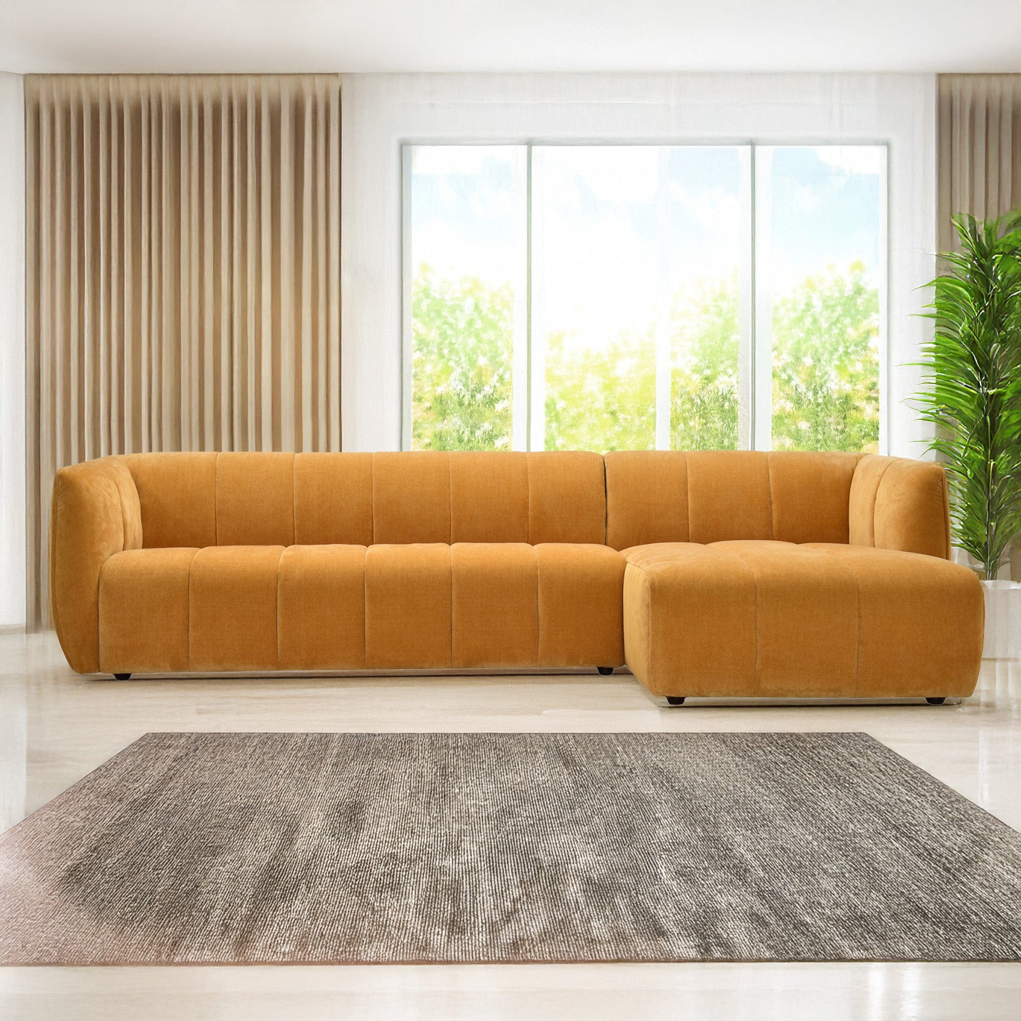 Hoxton - LHF Large Chaise Sofa In Fabric