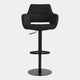 Adana - Swivel Bar Stool In Black PU With Black Metal Base