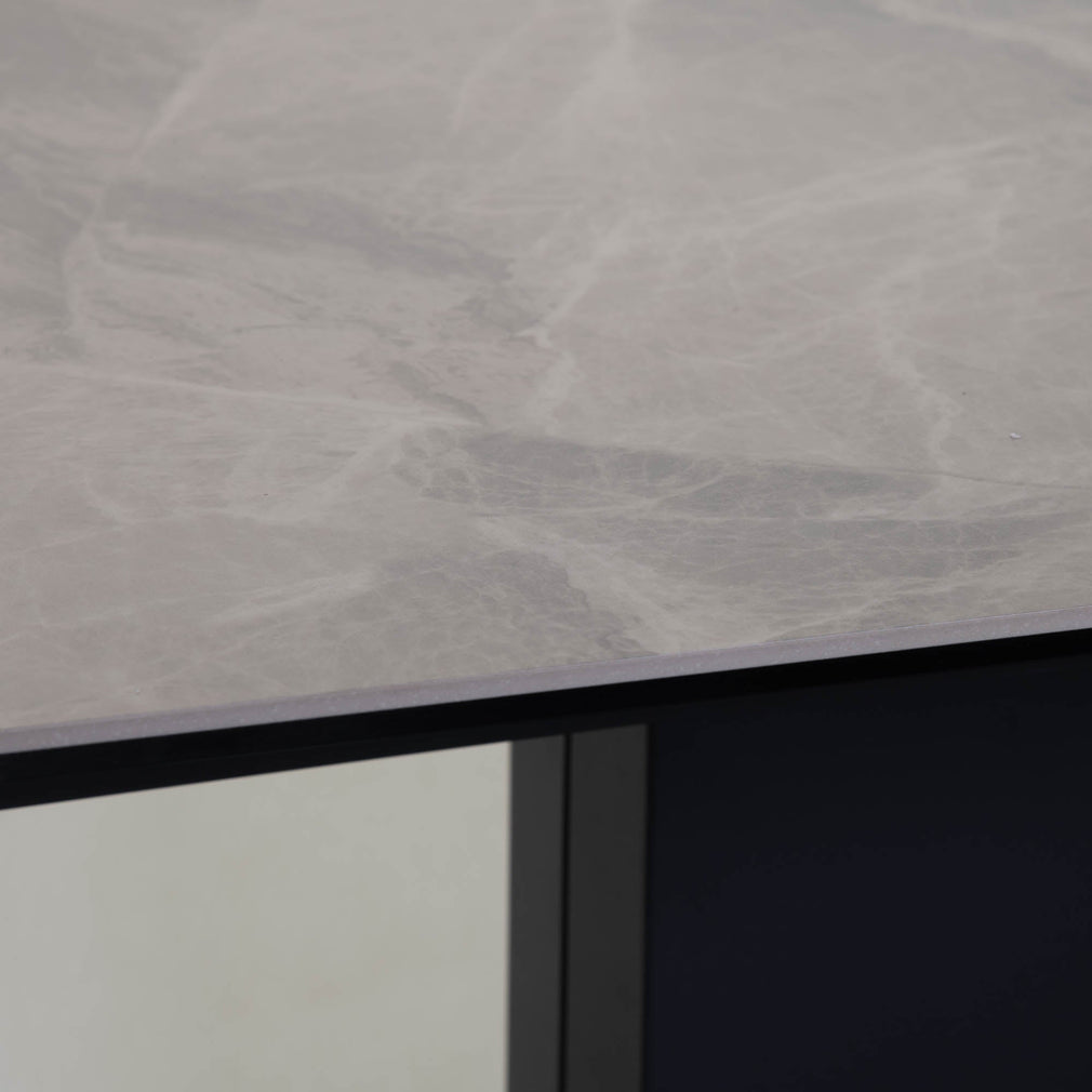 130cm Extending Dining Table With Grey Ceramic Top