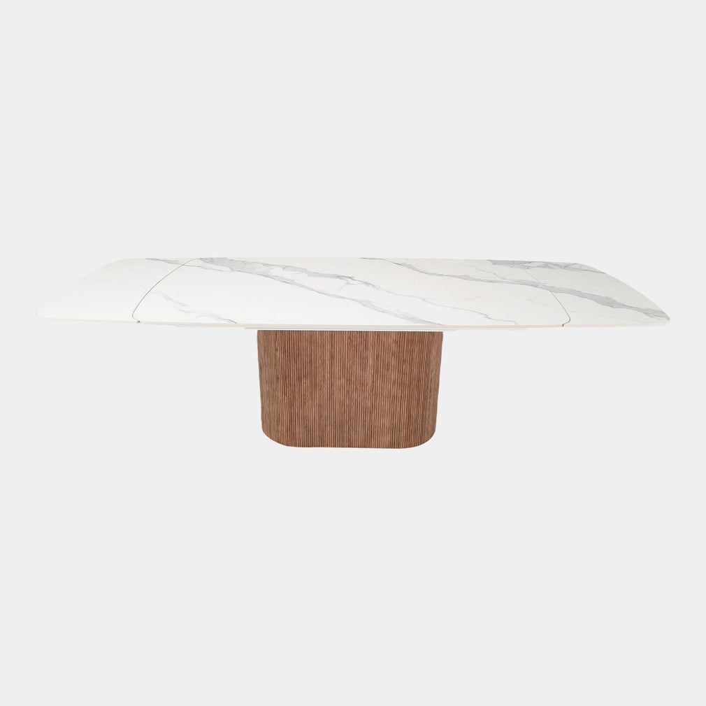 180cm Extending Dining Table With White Ceramic Top