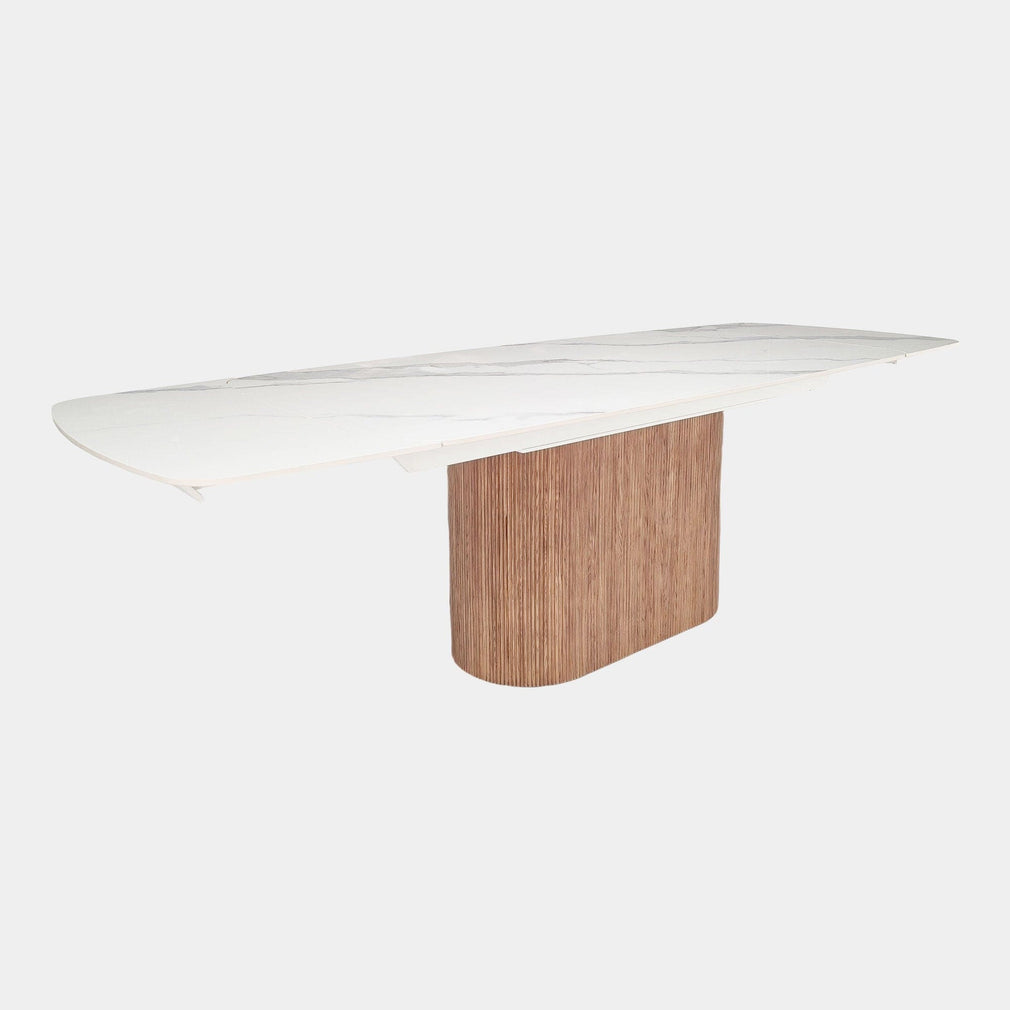 180cm Extending Dining Table With White Ceramic Top