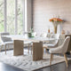 180cm Extending Dining Table With White Marble Effect Ceramic Top