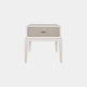 1 Drawer Night Stand In Ivory & Grey Shagreen