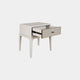 1 Drawer Night Stand In Ivory & Grey Shagreen