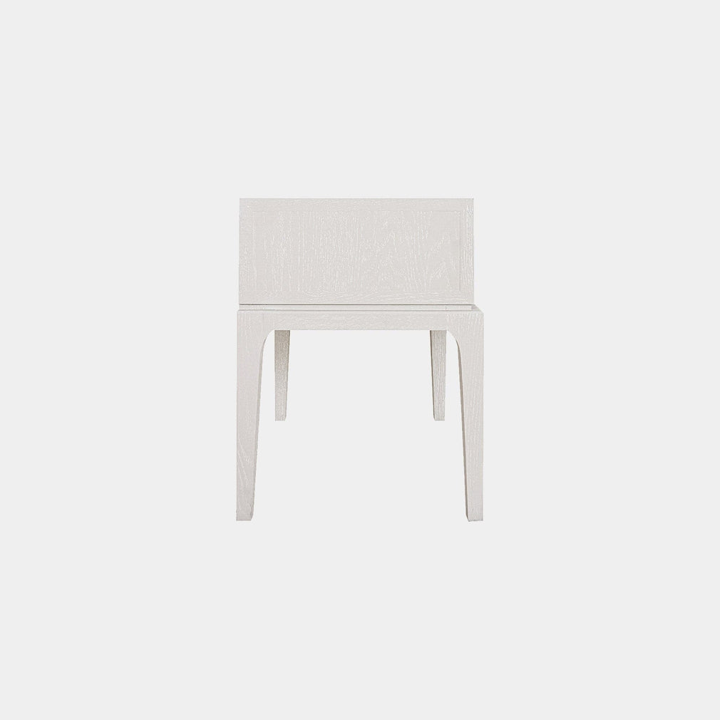 1 Drawer Night Stand In Ivory & Grey Shagreen