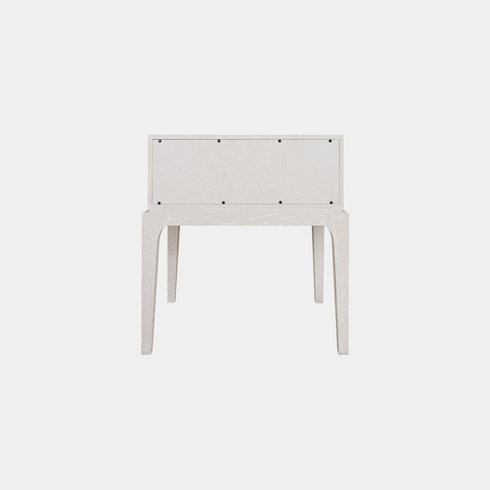 1 Drawer Night Stand In Ivory & Grey Shagreen