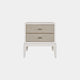 2 Drawer Night Stand In Ivory & Grey Shagreen