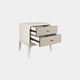 2 Drawer Night Stand In Ivory & Grey Shagreen