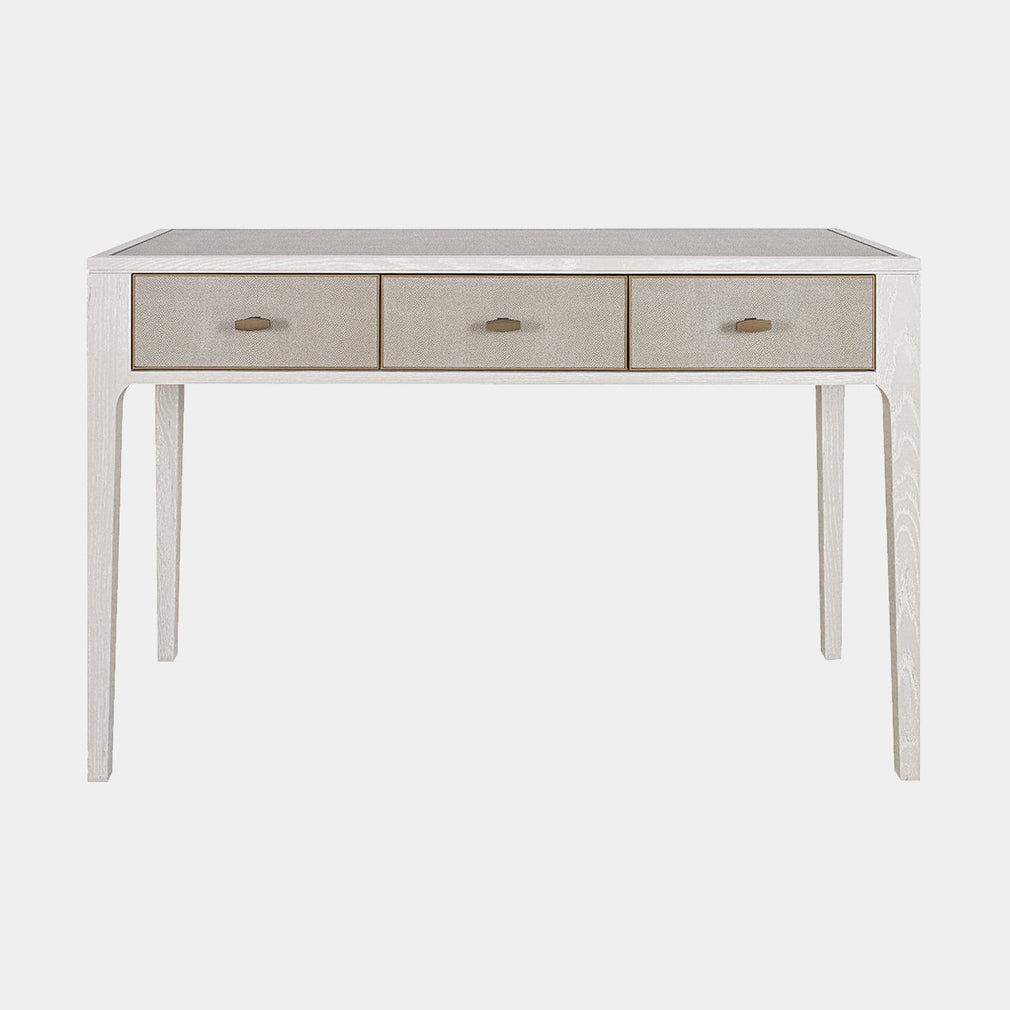 3 Drawer Desk In Ivory & Gre