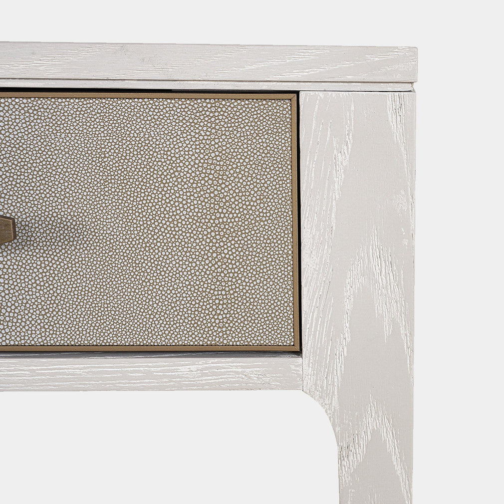 3 Drawer Desk In Ivory & Gre