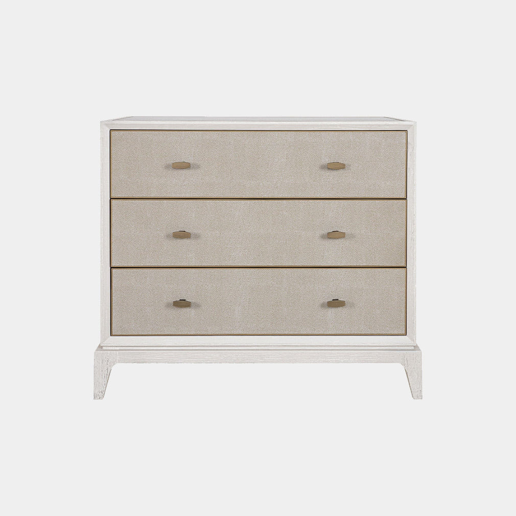 3 Drawer Chest In Ivory & Grey Shagreen
