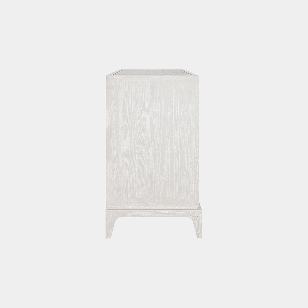 3 Drawer Chest In Ivory & Grey Shagreen