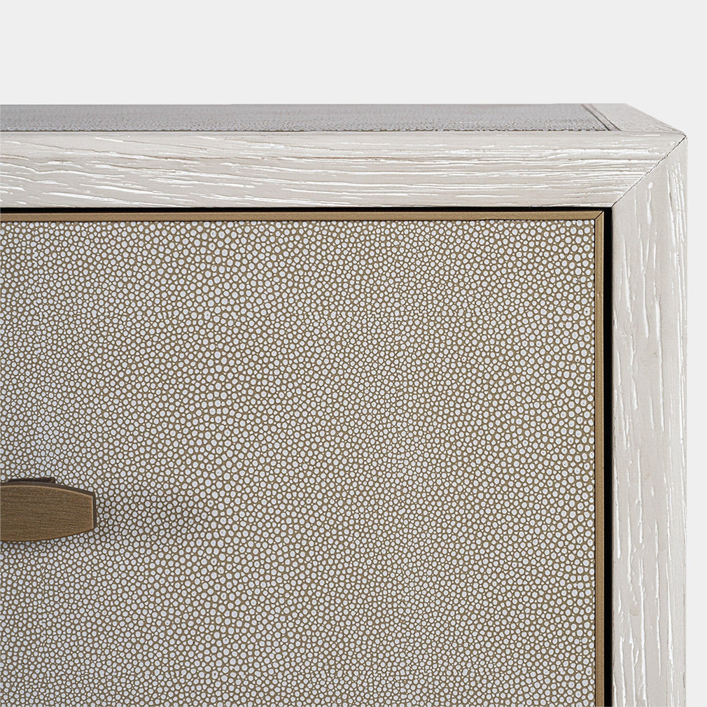 6 Drawer Chest In Ivory & Grey Shagreen