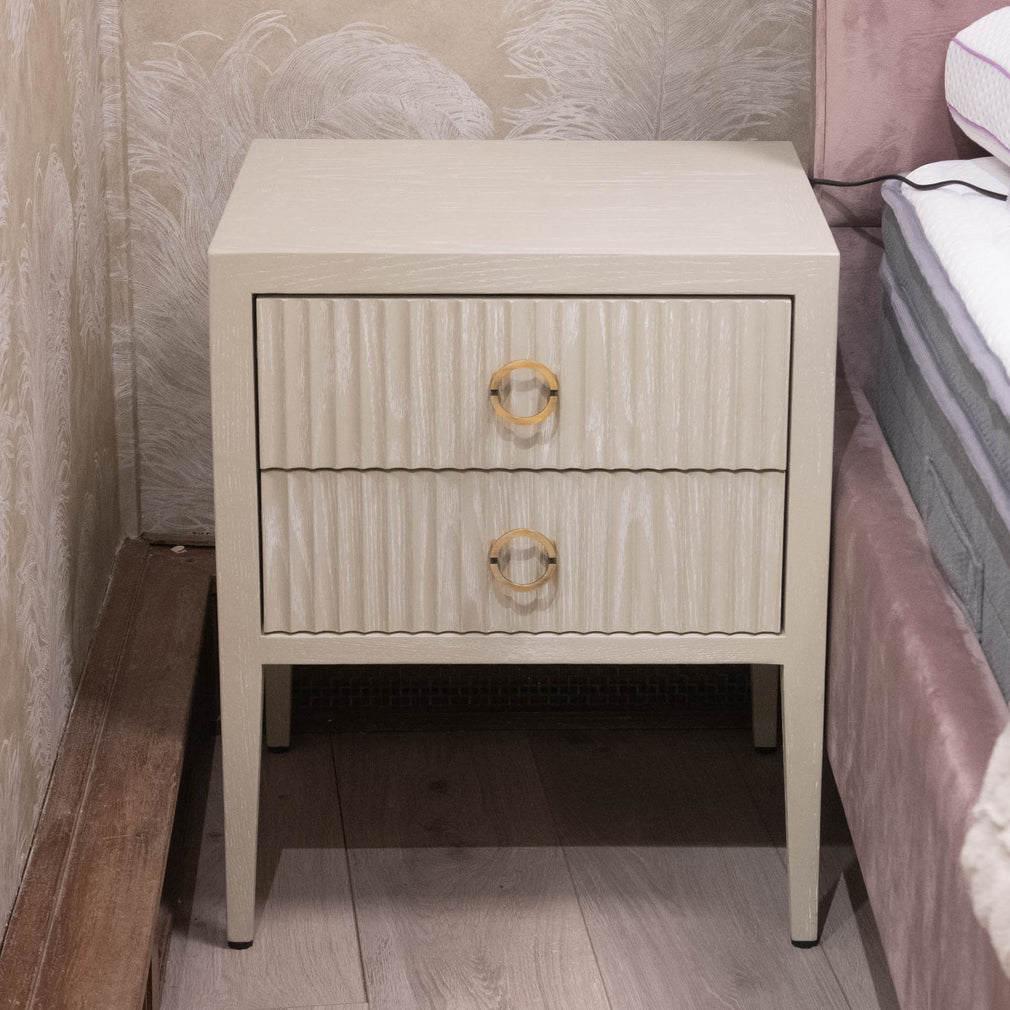 Aria - 2 Drawer Night Stand, Ivory - Item As Pictured