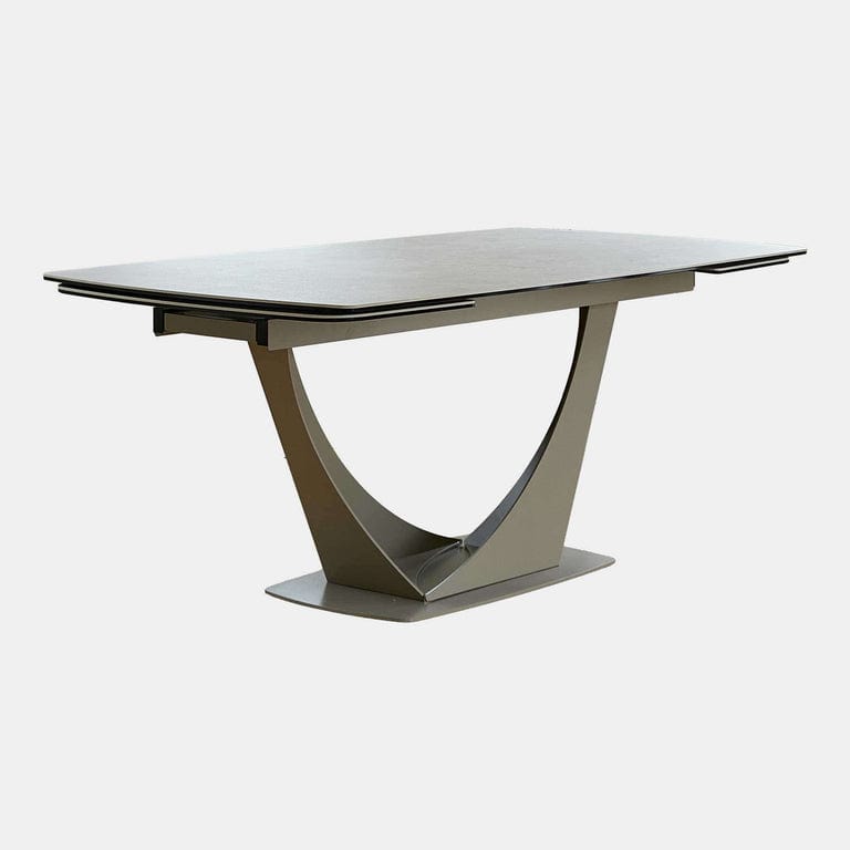 Bari - 180cm Extending Cermaic Dining Table With & 4 Bartoli Chairs In Grey PU