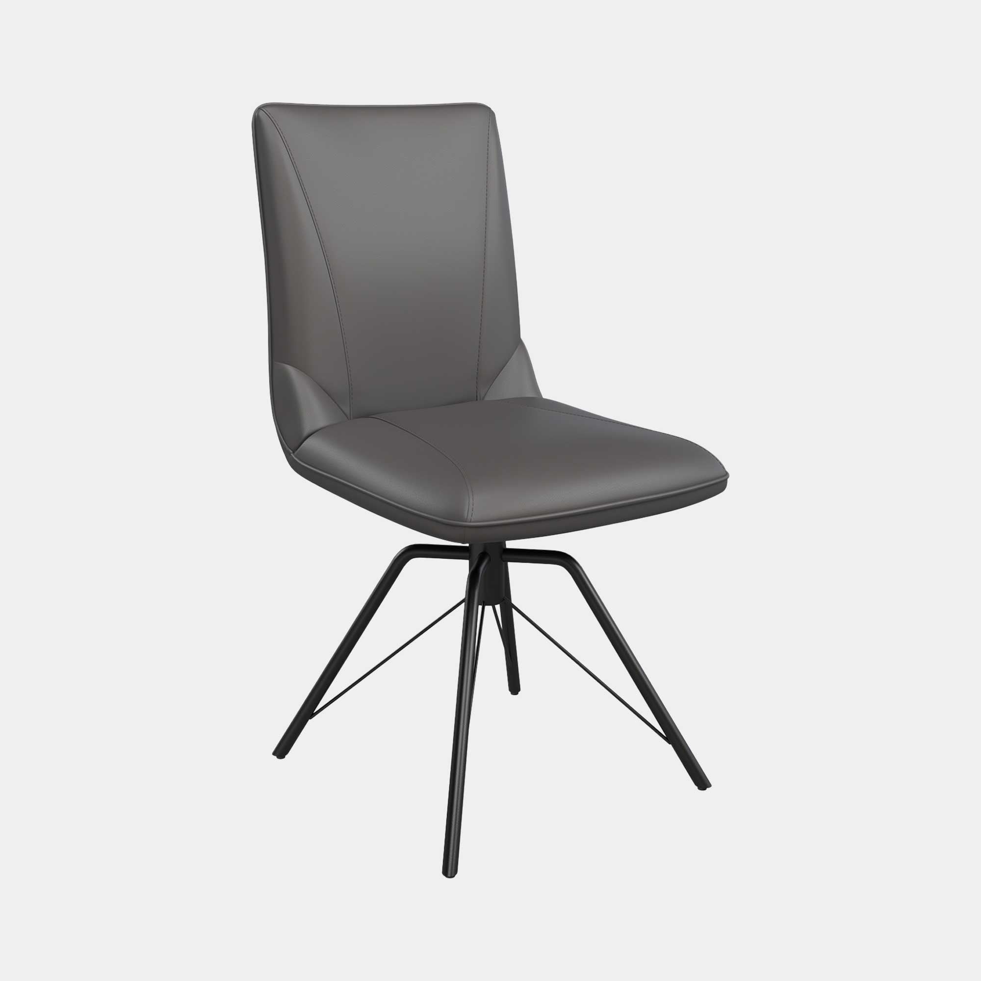 Lagos - Swivel Dining Chair In Dark Grey PU