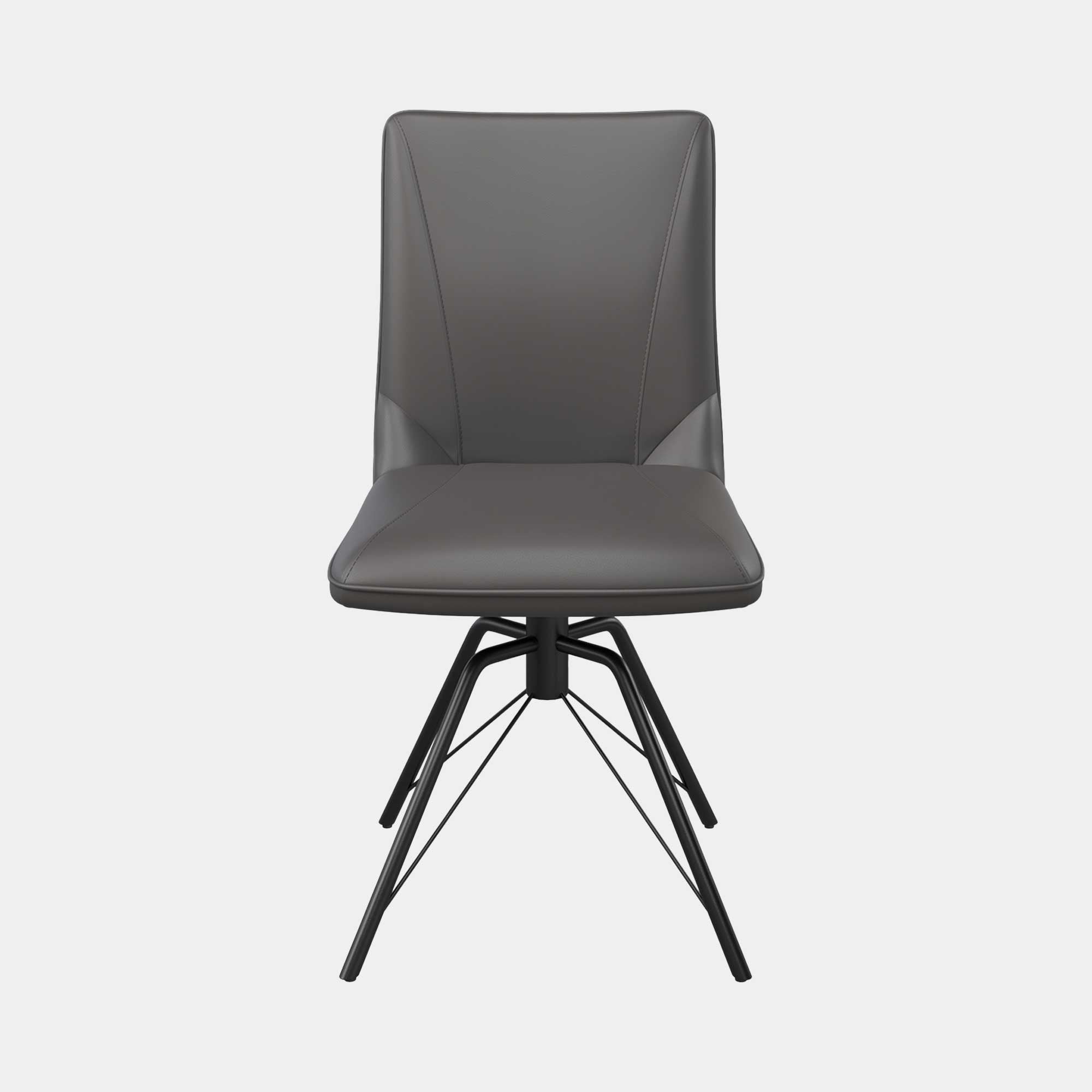Lagos - Swivel Dining Chair In Dark Grey PU