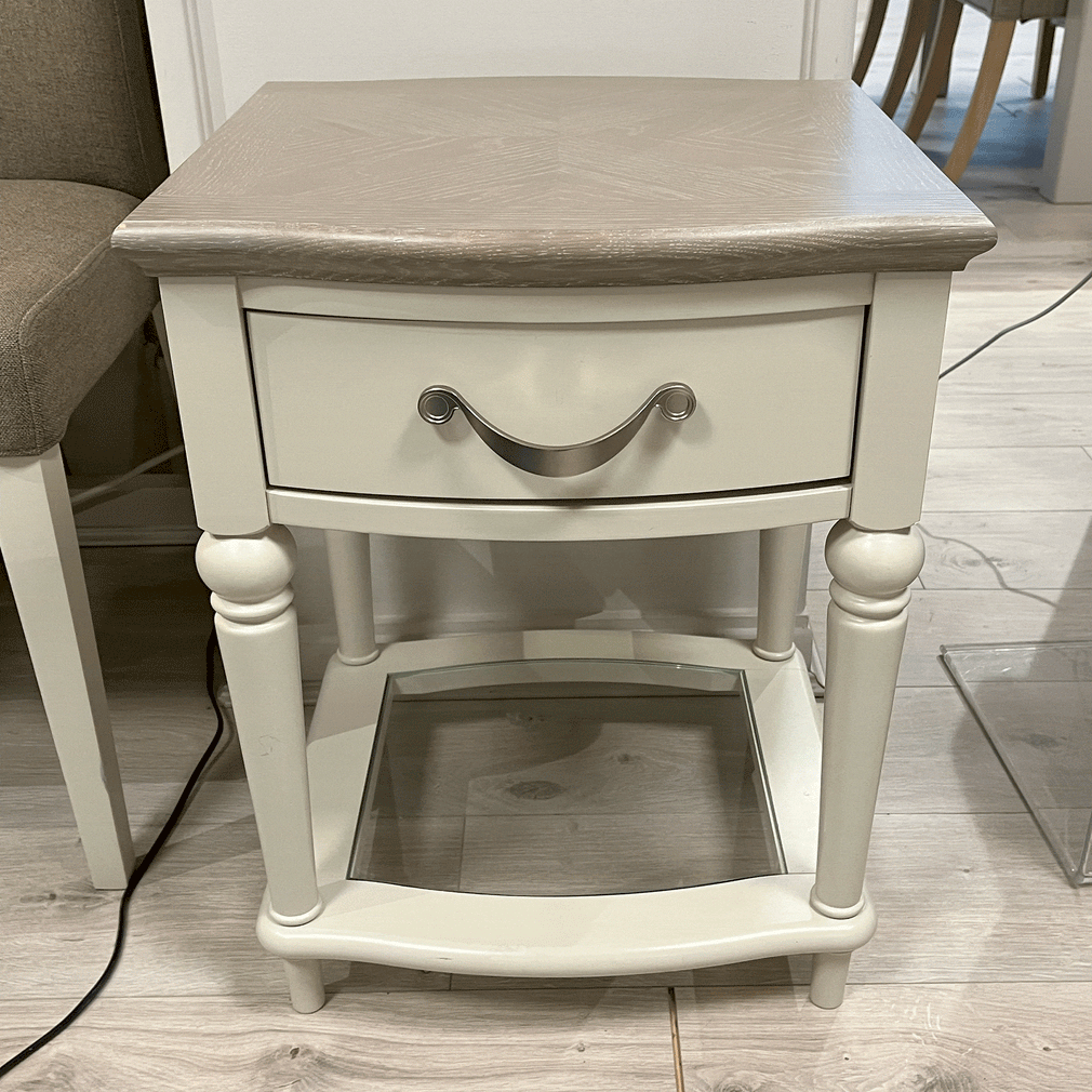 Chateau Grey Washed Oak & Soft Grey Lamp Table