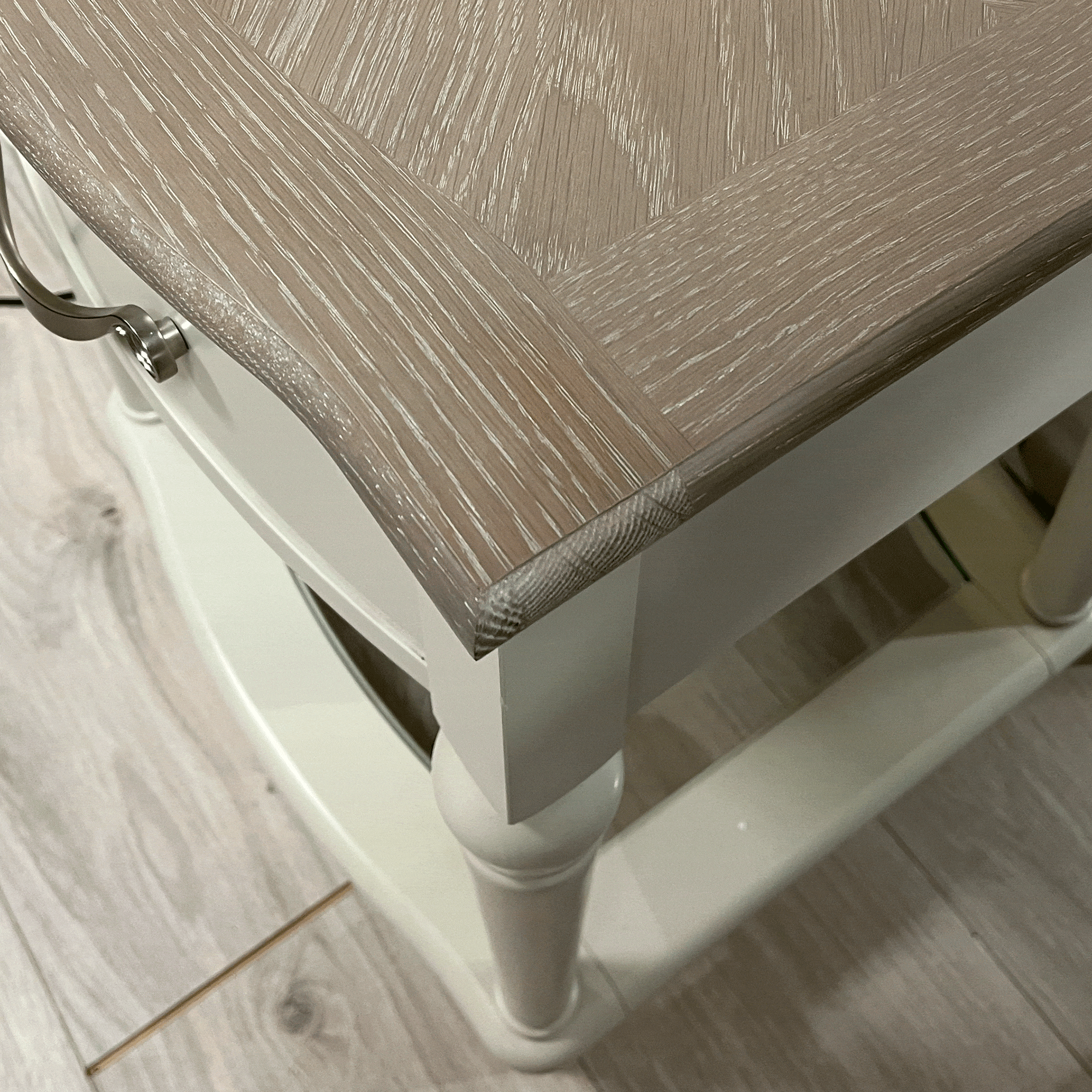 Chateau Grey Washed Oak & Soft Grey Lamp Table