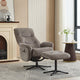Alberta - Swivel Recliner Chair & Stool In Fabric Ash, Black Base