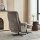Alberta - Swivel Recliner Chair & Stool In Fabric Ash, Black Base