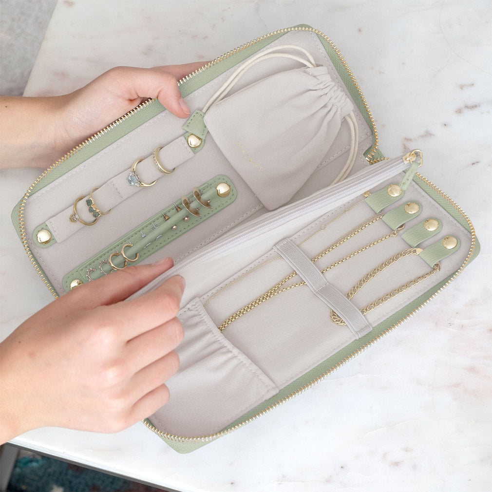 Stackers - Sage Green Jewellery Roll