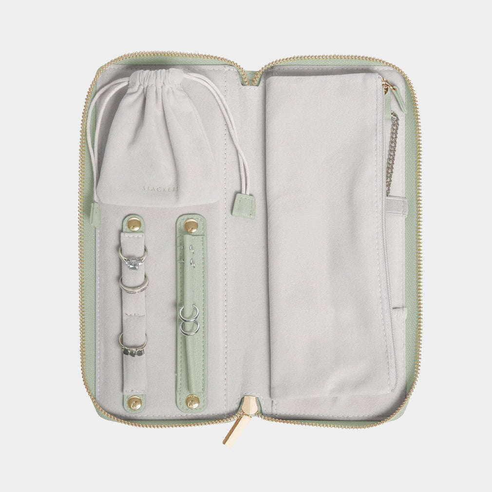 Stackers - Sage Green Jewellery Roll