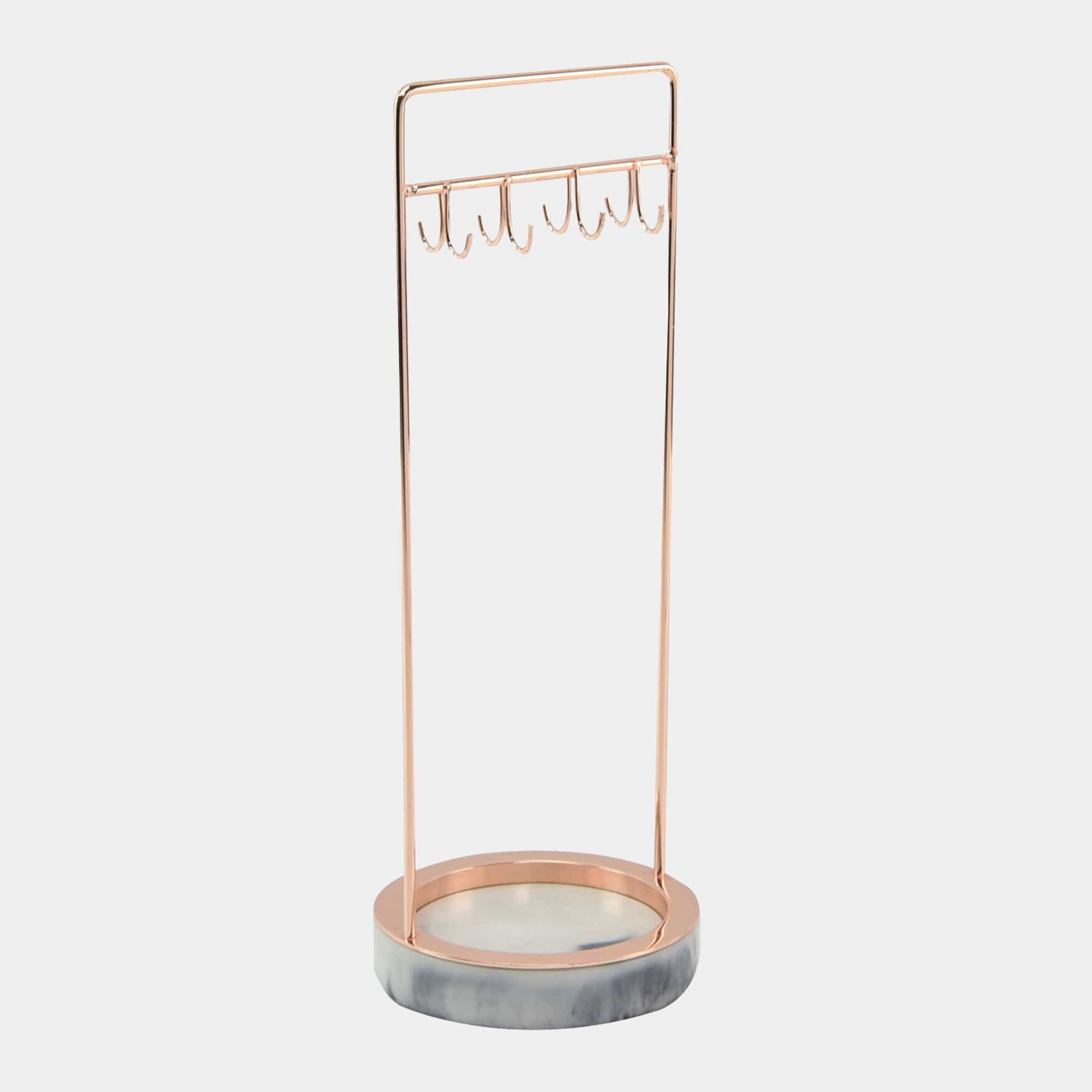 Stackers - 8 Hook Jewellery Stand with Marble Effect Base