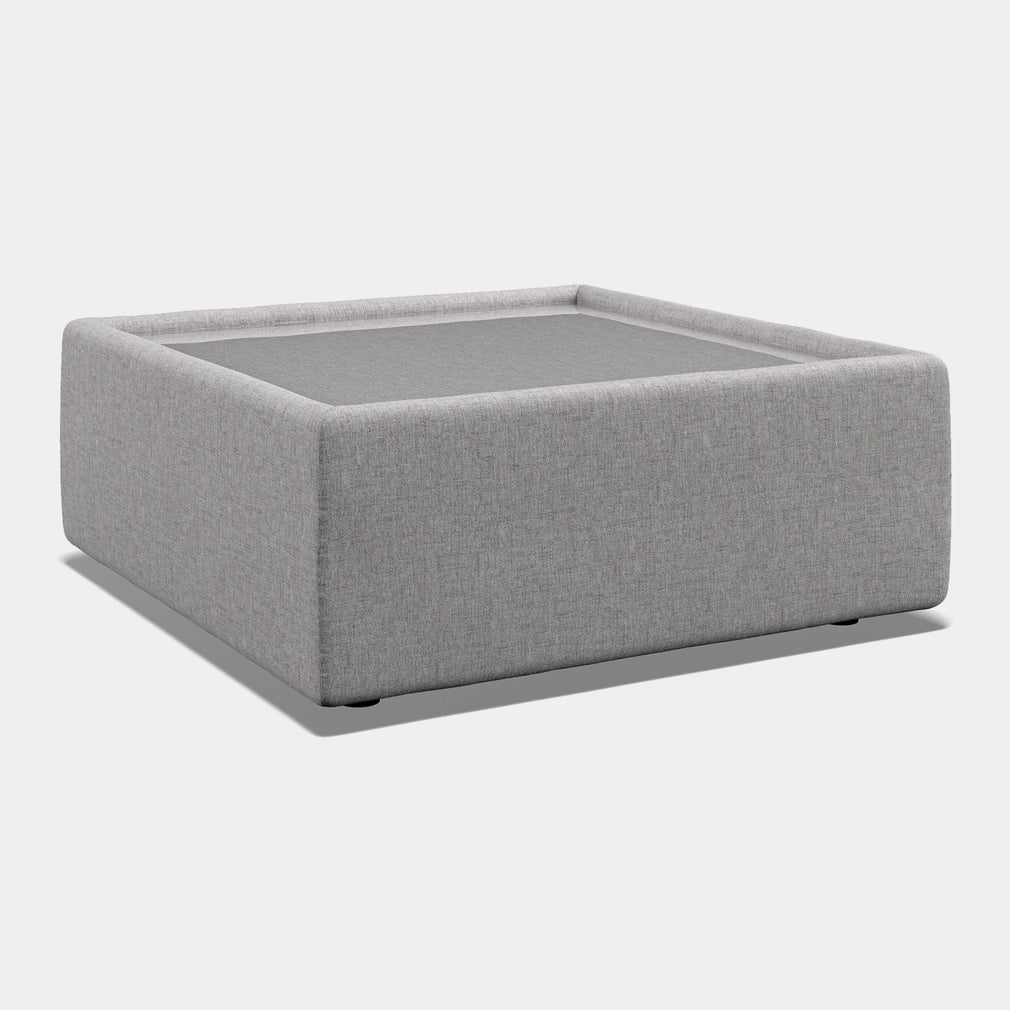 Linear - Square Glass Top Table In Fabric