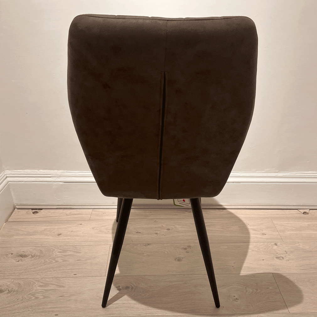 Set of 4 Tuscan Dining Chairs Brown Fabric