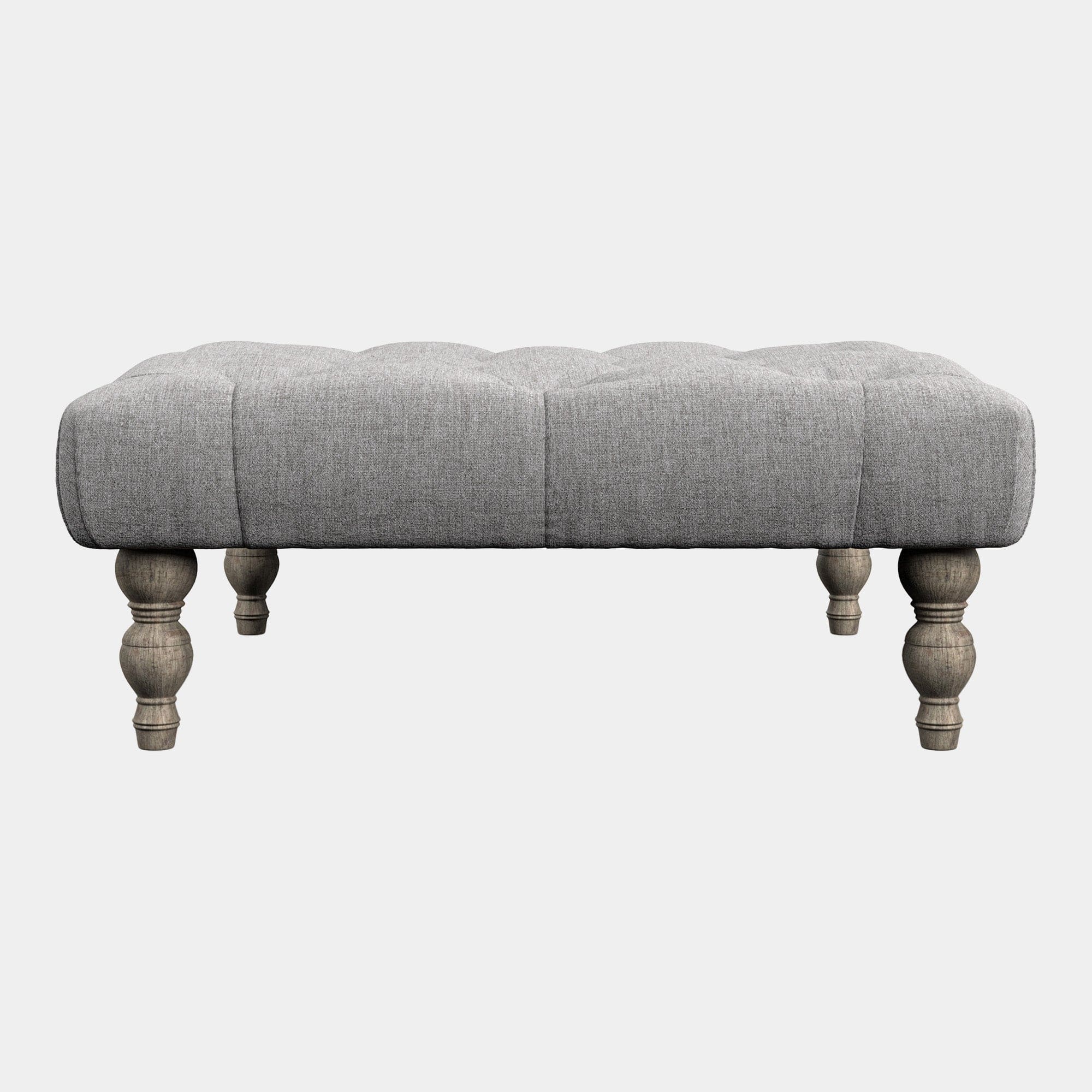 Bardot - Large Deep Buttoned Square Stool In Fabric