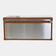 Large Stainless Steel Trunk With Leather Details And Glass Top