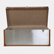 Large Stainless Steel Trunk With Leather Details And Glass Top