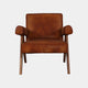 William - Accent Chair In Leather Migo Brown With Ash Legs B138