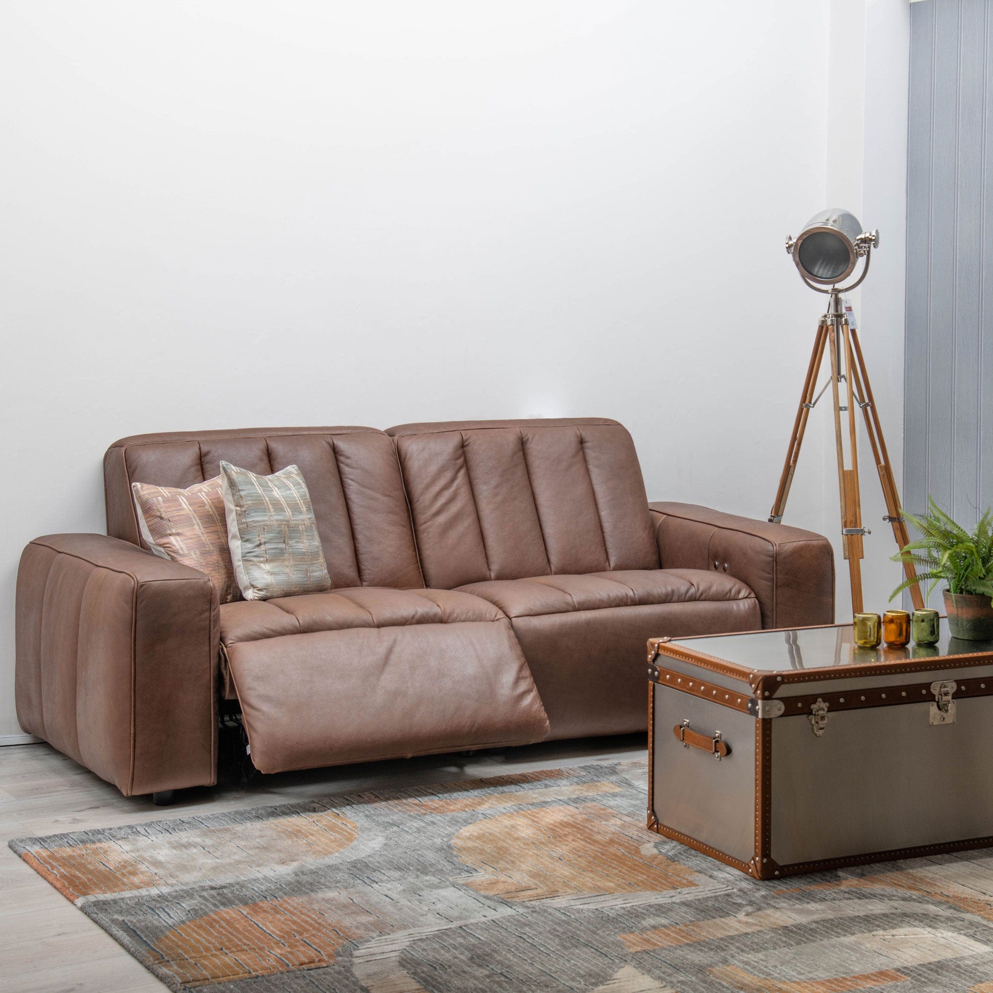 Viscount - 3 Seat Sofa With Recliners In Leather B299 Chicago Dark Brown