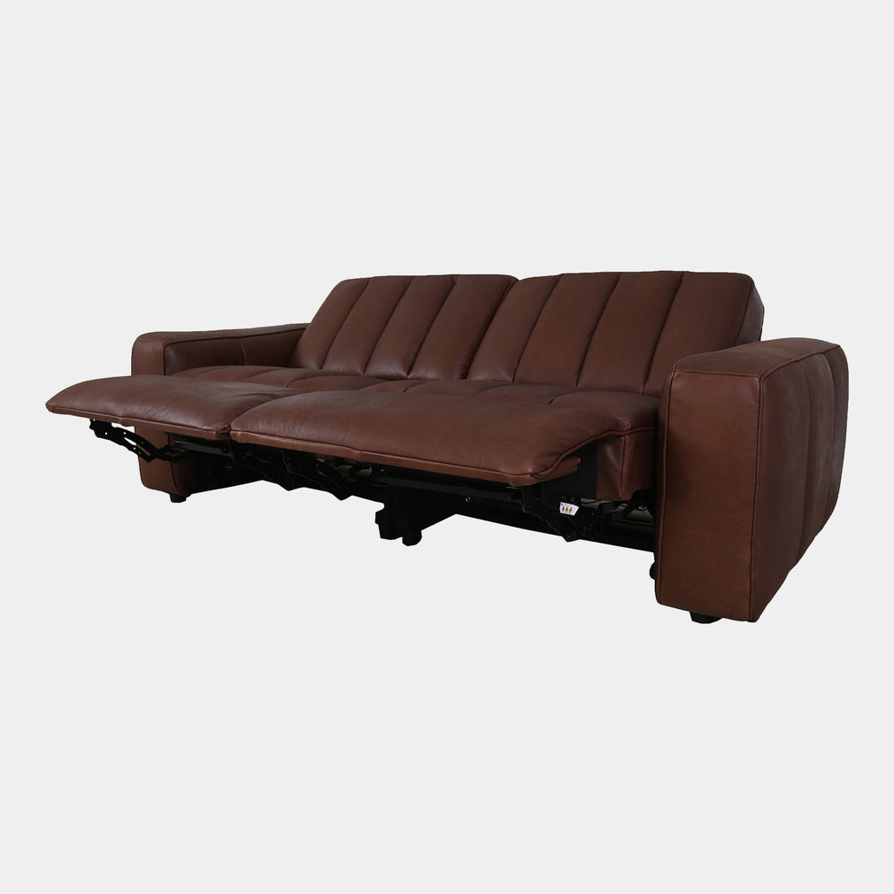 Viscount - 3 Seat Sofa With Recliners In Leather B299 Chicago Dark Brown