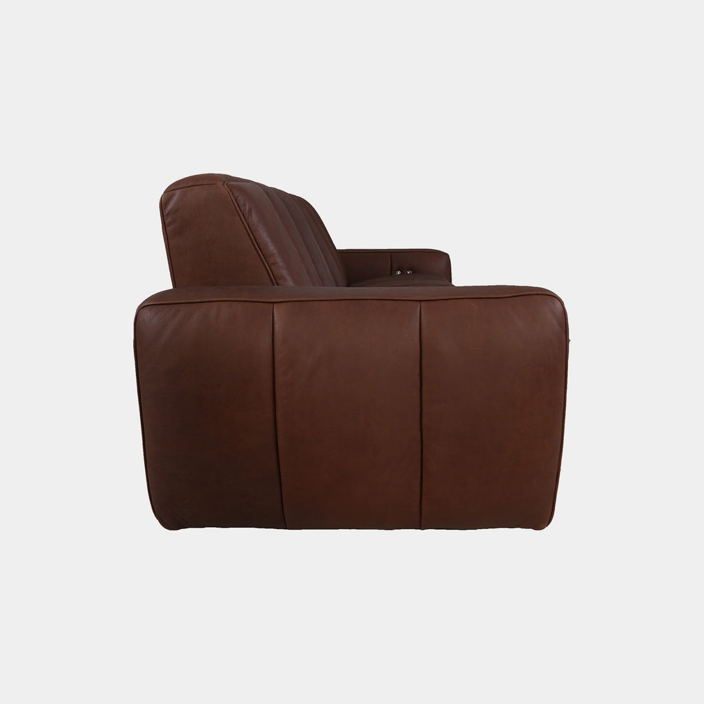 Viscount - 3 Seat Sofa With Recliners In Leather B299 Chicago Dark Brown