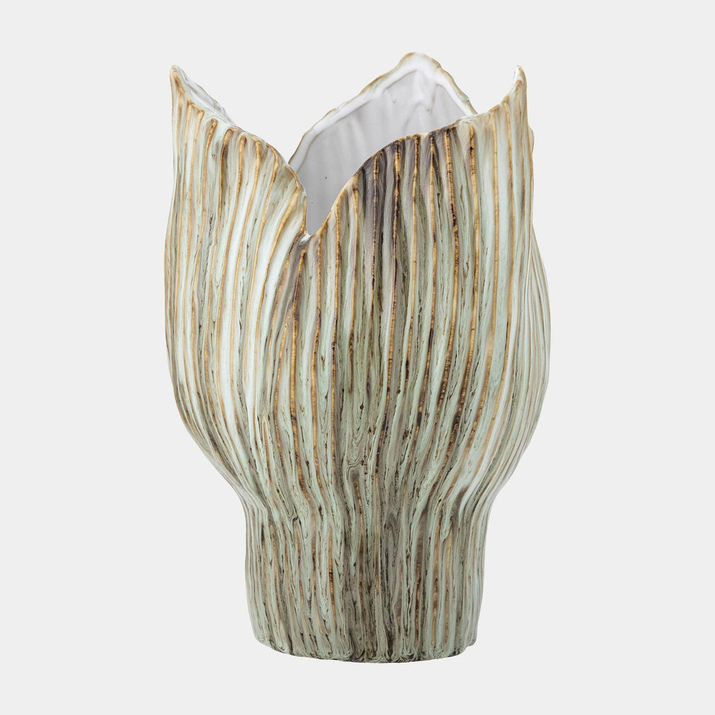 Mahira Vase Green Stoneware 30cm (BO)