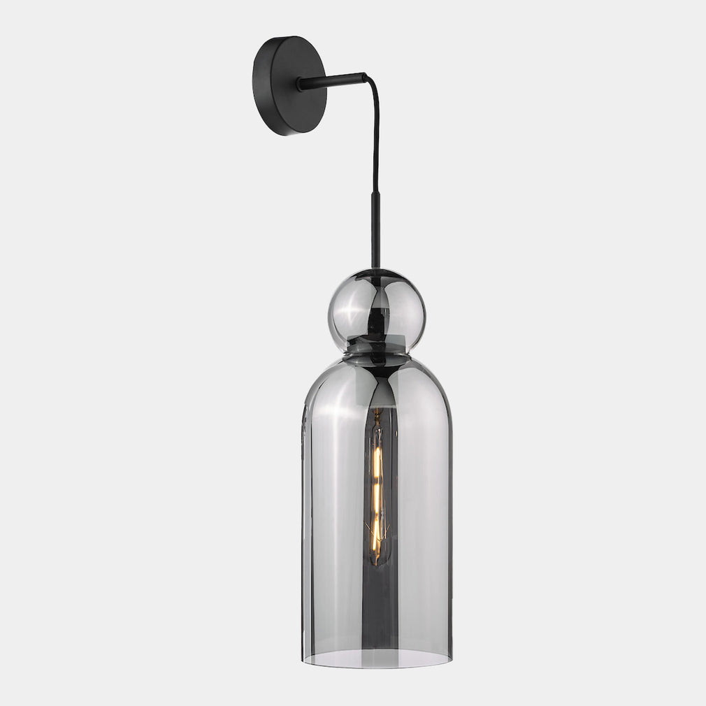 Orovada - Matt Black and Smoked Glass Pendant