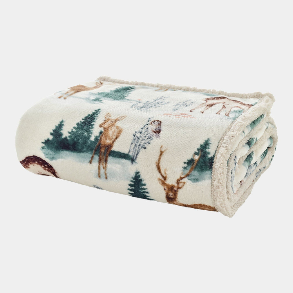 Winter Deers - Cream Throw 140x180cm
