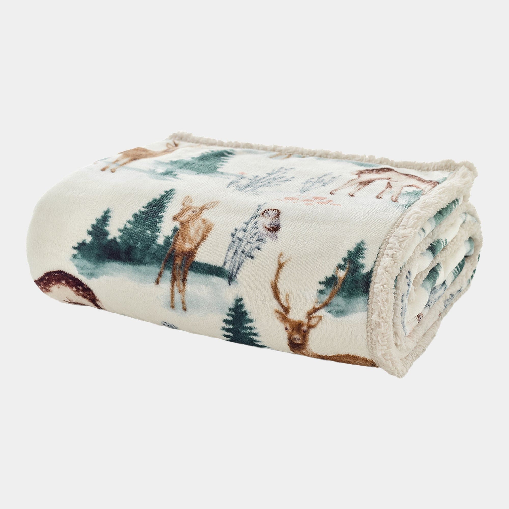 Winter Deers - Cream Throw 140x180cm