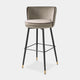Bar Stool In Savona Griege Velvet With Savona Grey Piping - 117781