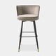 Bar Stool In Savona Griege Velvet With Savona Grey Piping - 117781