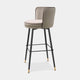 Bar Stool In Savona Griege Velvet With Savona Grey Piping - 117781