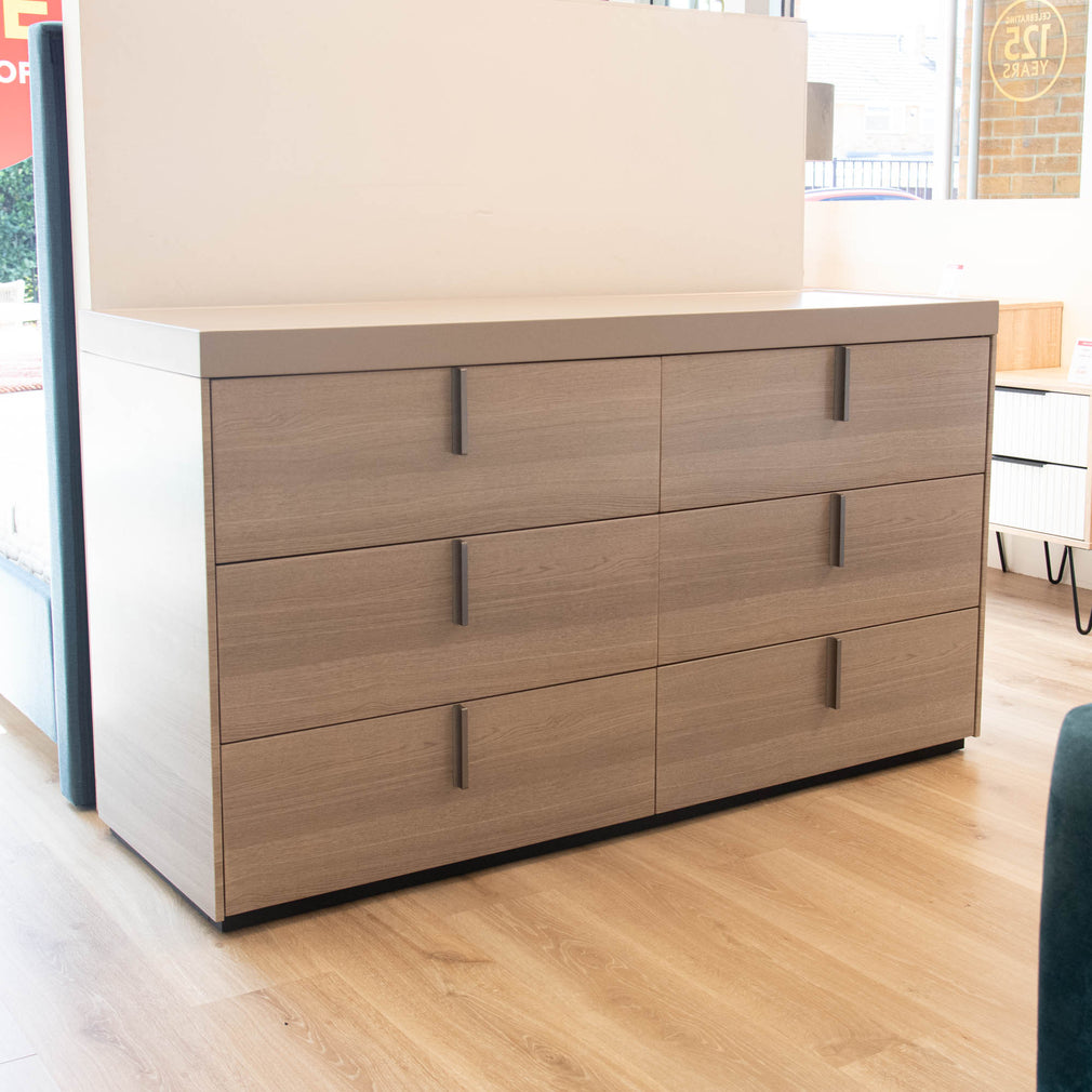 Salvador - 6 Drawer Wide Chest, White Oak Flannel - Item As Pictured