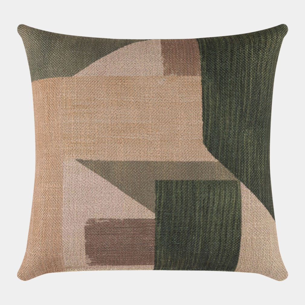 Geo Block - Natural Green Cushion