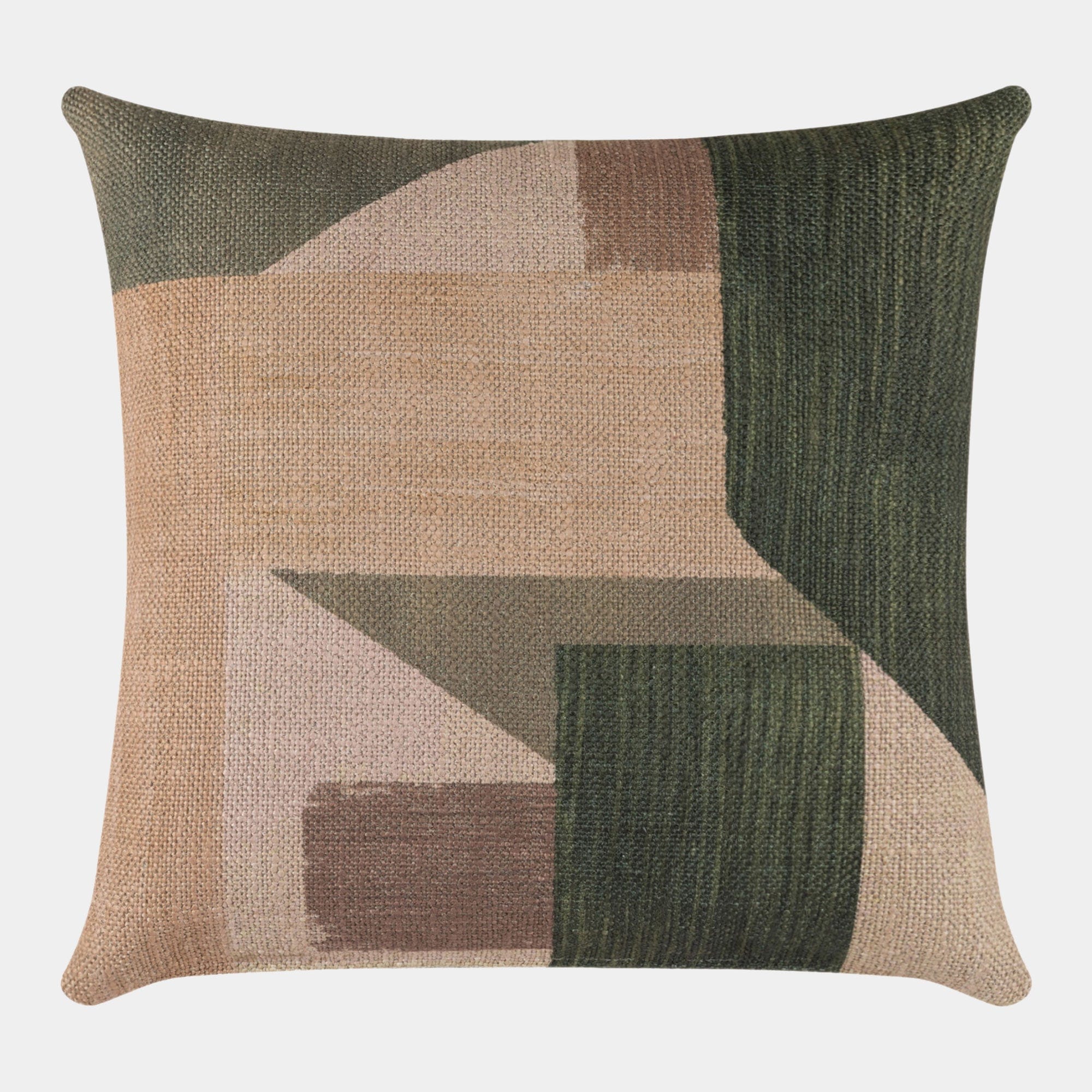 Geo Block - Natural Green Cushion